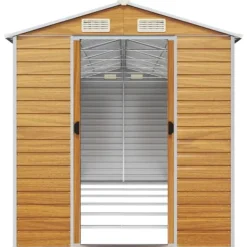 Best The Living Store haveskur 191x555x198 cm galvaniseret stål lysebrun - Skure & Redskabsskure Skure, Garager & Carports