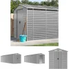 Online The Living Store haveskur 191x725x198 cm galvaniseret stål lysegrå - Skure & Redskabsskure Skure, Garager & Carports