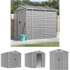 Discount The Living Store haveskur 191x215x198 cm galvaniseret stål lysegrå - Skure & Redskabsskure Skure, Garager & Carports