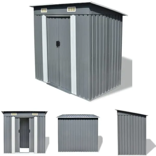 Best The Living Store haveskur metal grå - Skure & Redskabsskure Skure, Garager & Carports