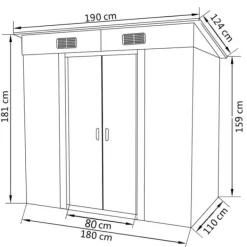 Best The Living Store haveskur metal grå - Skure & Redskabsskure Skure, Garager & Carports