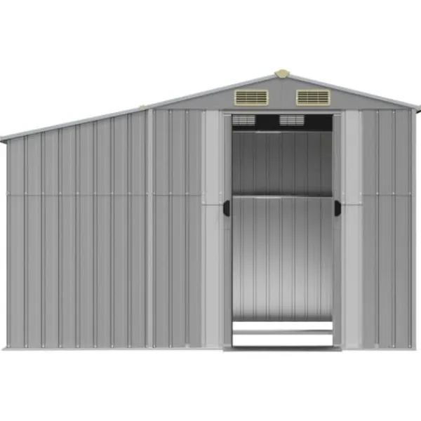 Best The Living Store haveskur 277x192,5x179 cm galvaniseret stål grå - Skure & Redskabsskure Skure, Garager & Carports