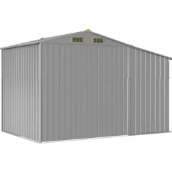 Best The Living Store haveskur 277x192,5x179 cm galvaniseret stål grå - Skure & Redskabsskure Skure, Garager & Carports