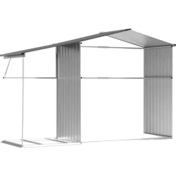 Best The Living Store haveskur 277x192,5x179 cm galvaniseret stål grå - Skure & Redskabsskure Skure, Garager & Carports