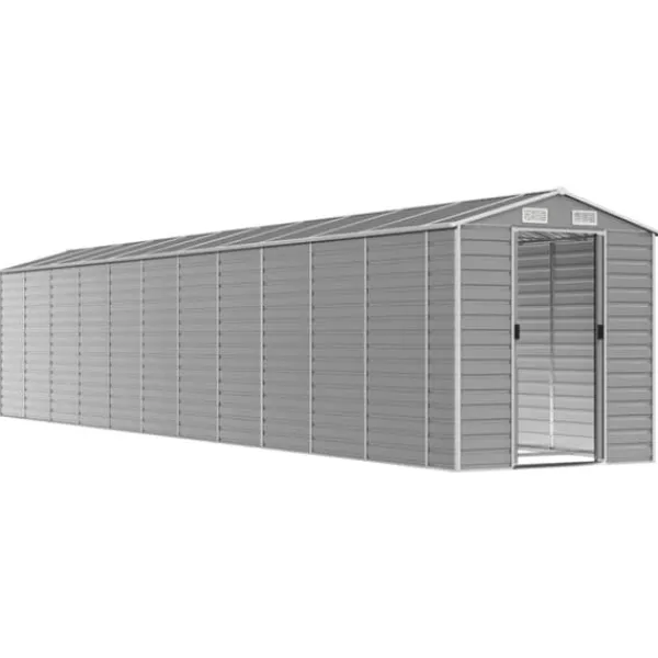 Skure, Garager & Carports^The Living Store haveskur 191x980x198 cm galvaniseret stål lysegrå - Skure & Redskabsskure