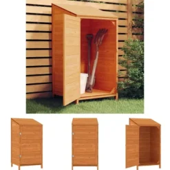 Skure, Garager & Carports^The Living Store haveskur 55x52x112 cm massivt grantræ brun - Skure & Redskabsskure