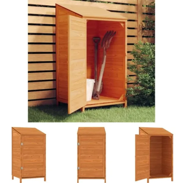 Skure, Garager & Carports^The Living Store haveskur 55x52x112 cm massivt grantræ brun - Skure & Redskabsskure