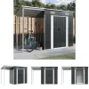 Discount The Living Store haveskur med udvidet tag 277x110,5x181 cm stål antracitgrå - Skure & Redskabsskure Skure, Garager & Carports