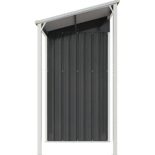 Discount The Living Store haveskur med udvidet tag 277x110,5x181 cm stål antracitgrå - Skure & Redskabsskure Skure, Garager & Carports