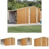 Hot The Living Store haveskur 277x279x179 cm galvaniseret stål lysebrun - Skure & Redskabsskure Skure, Garager & Carports