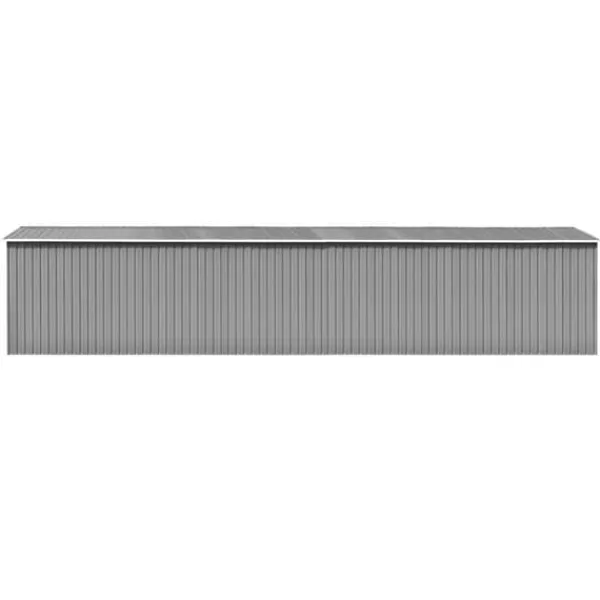 Skure, Garager & Carports^The Living Store haveskur 257x990x181 cm galvaniseret stål grå - Skure & Redskabsskure