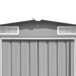 Skure, Garager & Carports^The Living Store haveskur 257x990x181 cm galvaniseret stål grå - Skure & Redskabsskure