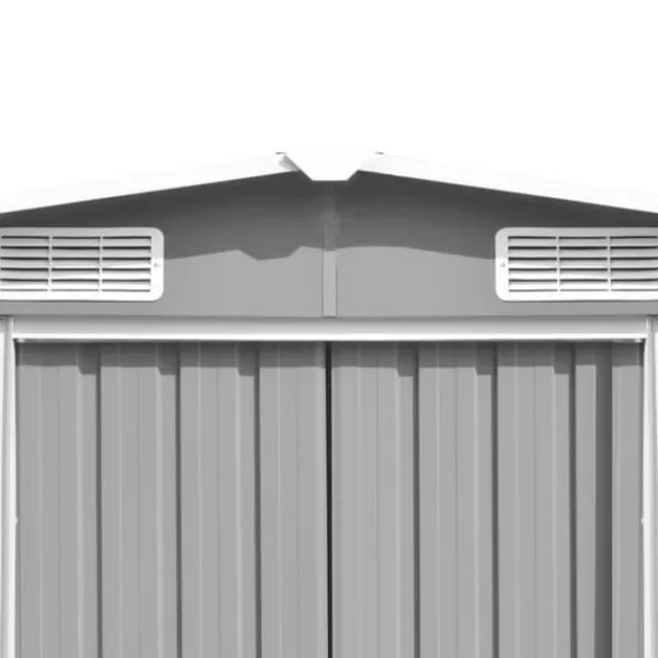 Skure, Garager & Carports^The Living Store haveskur 257x990x181 cm galvaniseret stål grå - Skure & Redskabsskure
