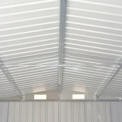 Skure, Garager & Carports^The Living Store haveskur 257x990x181 cm galvaniseret stål grå - Skure & Redskabsskure