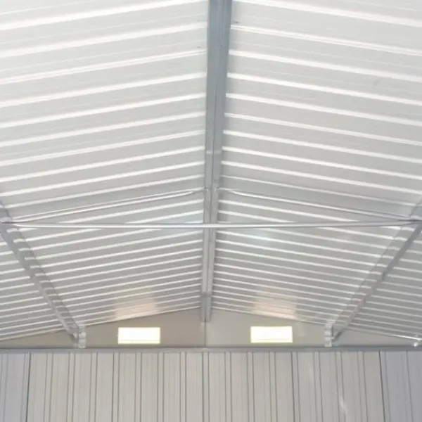 Skure, Garager & Carports^The Living Store haveskur 257x990x181 cm galvaniseret stål grå - Skure & Redskabsskure