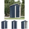 Skure, Garager & Carports^The Living Store haveskur 126x97,5x177 cm galvaniseret stål antracitgrå - Skure & Redskabsskure