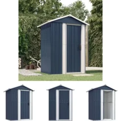 Skure, Garager & Carports^The Living Store haveskur 126x97,5x177 cm galvaniseret stål antracitgrå - Skure & Redskabsskure