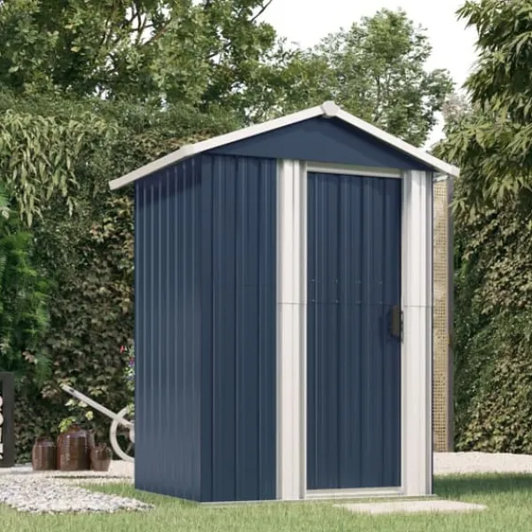 Skure, Garager & Carports^The Living Store haveskur 126x97,5x177 cm galvaniseret stål antracitgrå - Skure & Redskabsskure