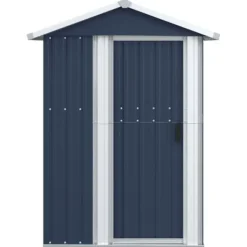 Skure, Garager & Carports^The Living Store haveskur 126x97,5x177 cm galvaniseret stål antracitgrå - Skure & Redskabsskure