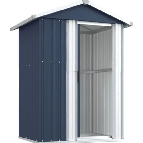 Skure, Garager & Carports^The Living Store haveskur 126x97,5x177 cm galvaniseret stål antracitgrå - Skure & Redskabsskure