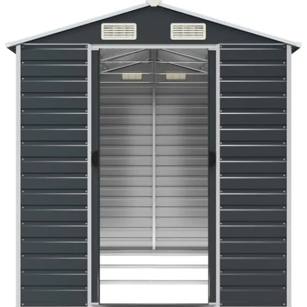 Skure, Garager & Carports^The Living Store haveskur 191x300x198 cm galvaniseret stål antracitgrå - Skure & Redskabsskure