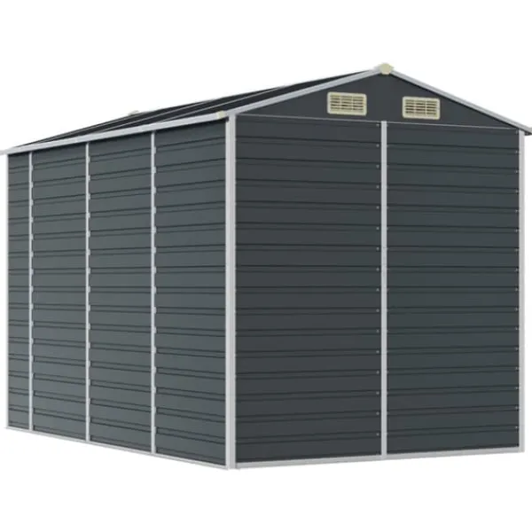 Skure, Garager & Carports^The Living Store haveskur 191x300x198 cm galvaniseret stål antracitgrå - Skure & Redskabsskure