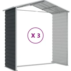 Skure, Garager & Carports^The Living Store haveskur 191x300x198 cm galvaniseret stål antracitgrå - Skure & Redskabsskure