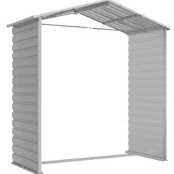 Sale The Living Store haveskur 191x130x198 cm galvaniseret stål lysegrå - Skure & Redskabsskure Skure, Garager & Carports