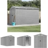 Skure, Garager & Carports^The Living Store haveskur 191x300x198 cm galvaniseret stål lysegrå - Skure & Redskabsskure