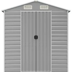 Skure, Garager & Carports^The Living Store haveskur 191x300x198 cm galvaniseret stål lysegrå - Skure & Redskabsskure