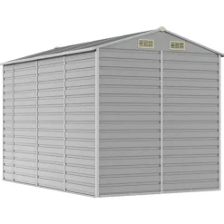 Skure, Garager & Carports^The Living Store haveskur 191x300x198 cm galvaniseret stål lysegrå - Skure & Redskabsskure