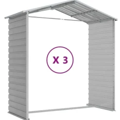 Skure, Garager & Carports^The Living Store haveskur 191x300x198 cm galvaniseret stål lysegrå - Skure & Redskabsskure