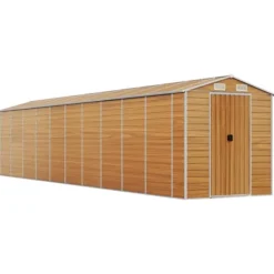 Best The Living Store haveskur 191x895x198 cm galvaniseret stål lysebrun - Skure & Redskabsskure Skure, Garager & Carports