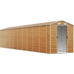 Best The Living Store haveskur 191x895x198 cm galvaniseret stål lysebrun - Skure & Redskabsskure Skure, Garager & Carports