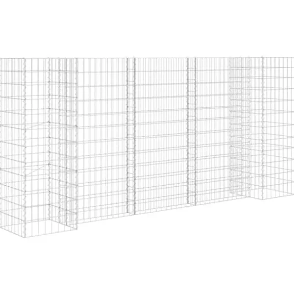 Krukker & Plantebeholdere^The Living Store H-formet gabion-plantekasse 260x40x120 cm stål - Plantekrukker