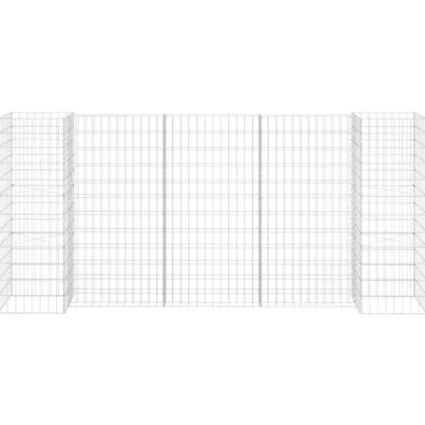 Krukker & Plantebeholdere^The Living Store H-formet gabion-plantekasse 260x40x120 cm stål - Plantekrukker