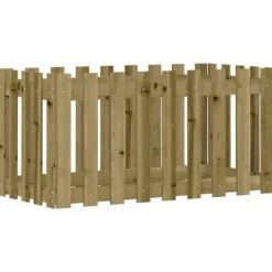 Clearance The Living Store højbed med stakitdesign 100x50x50 cm imprægneret fyrretræ - Plantekrukker Krukker & Plantebeholdere