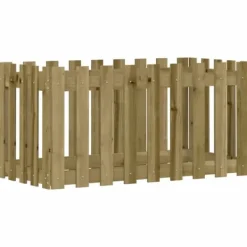 Clearance The Living Store højbed med stakitdesign 100x50x50 cm imprægneret fyrretræ - Plantekrukker Krukker & Plantebeholdere