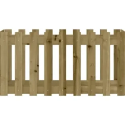 Clearance The Living Store højbed med stakitdesign 100x50x50 cm imprægneret fyrretræ - Plantekrukker Krukker & Plantebeholdere