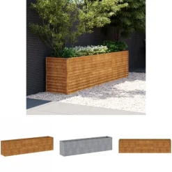 Discount The Living Store højbed 291x50x69 cm cortenstål - Plantekrukker Krukker & Plantebeholdere