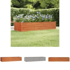 Krukker & Plantebeholdere^The Living Store højbed 240x80x45 cm cortenstål rustfarvet - Plantekrukker