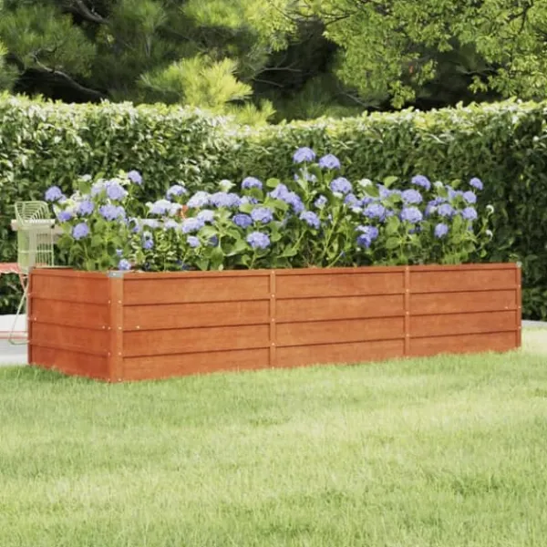 Krukker & Plantebeholdere^The Living Store højbed 240x80x45 cm cortenstål rustfarvet - Plantekrukker