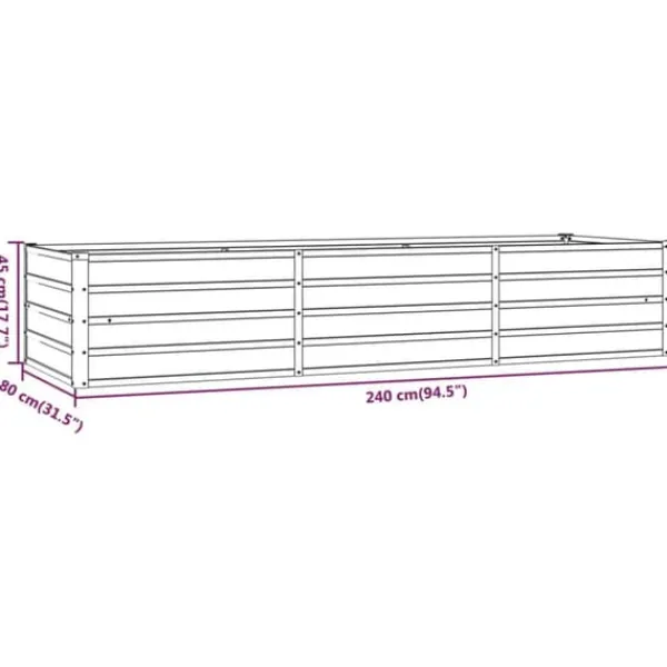 Krukker & Plantebeholdere^The Living Store højbed 240x80x45 cm cortenstål rustfarvet - Plantekrukker
