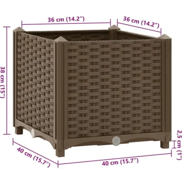 Krukker & Plantebeholdere^The Living Store højbed 40x40x38 cm polypropylen - Plantekrukker