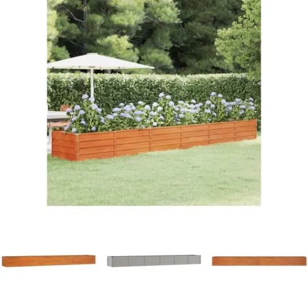 Krukker & Plantebeholdere^The Living Store højbed 480x80x45 cm cortenstål rustfarvet - Plantekrukker