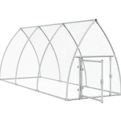 The Living Store hønsehus 300x105x120 cm galvaniseret stål sølvfarvet - Huse & bure til små dyr Drivhus