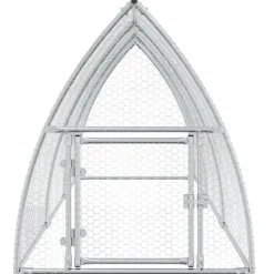 The Living Store hønsehus 300x105x120 cm galvaniseret stål sølvfarvet - Huse & bure til små dyr Drivhus
