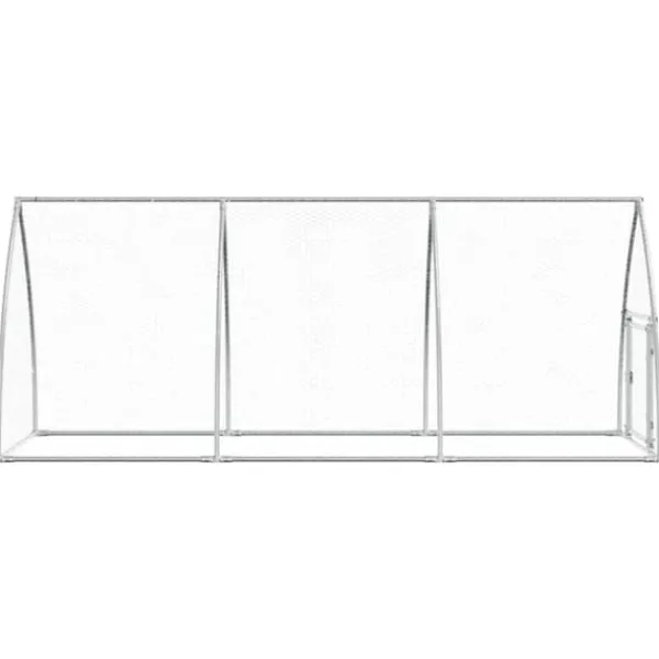 The Living Store hønsehus 300x105x120 cm galvaniseret stål sølvfarvet - Huse & bure til små dyr Drivhus