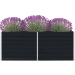 Krukker & Plantebeholdere^The Living Store hævet blomsterbed 160 x 80 x 45 cm galvaniseret stål antracit - Plantekrukker