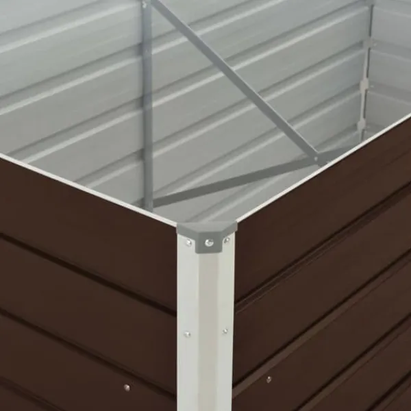 Krukker & Plantebeholdere^The Living Store hævet plantekasse 160 x 80 x 77 cm galvaniseret stål brun - Plantekrukker